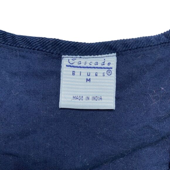 CASCADE BLUES Corduroy Woven Lattice Harvest Autumn Vest Medium Women Embroidery - Picture 6 of 8